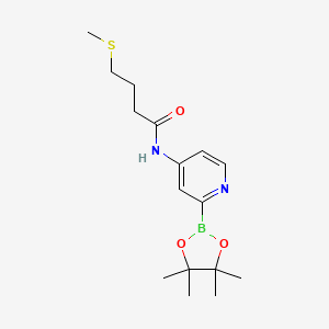 molecular formula C16H25BN2O3S B14776327 4-methylsulfanyl-N-[2-(4,4,5,5-tetramethyl-1,3,2-dioxaborolan-2-yl)pyridin-4-yl]butanamide 
