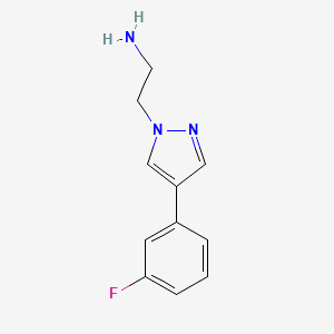 molecular formula C11H12FN3 B14776345 2-(4-(3-Fluorophenyl)-1H-pyrazol-1-yl)ethanamine 