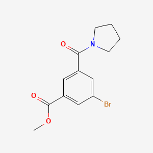 molecular formula C13H14BrNO3 B14776403 Methyl 3-bromo-5-(pyrrolidine-1-carbonyl)benzoate 
