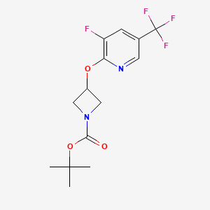 molecular formula C14H16F4N2O3 B14776407 tert-Butyl 3-{[3-fluoro-5-(trifluoromethyl)pyridin-2-yl]oxy}azetidine-1-carboxylate CAS No. 1227381-89-6