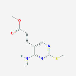 molecular formula C9H11N3O2S B14776428 Methyl 3-(4-amino-2-methylsulfanyl-pyrimidin-5-yl)prop-2-enoate 