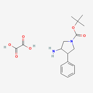 molecular formula C17H24N2O6 B14776442 Tert-butyl 3-amino-4-phenylpyrrolidine-1-carboxylate;oxalic acid 