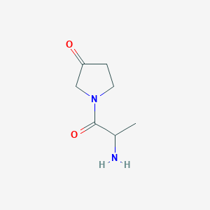 molecular formula C7H12N2O2 B14776485 1-(2-Aminopropanoyl)pyrrolidin-3-one 