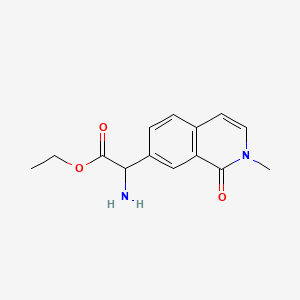 molecular formula C14H16N2O3 B14776517 Ethyl 2-amino-2-(2-methyl-1-oxo-7-isoquinolyl)acetate 