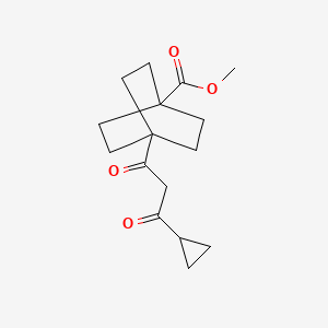 molecular formula C16H22O4 B14776529 Methyl 4-(3-cyclopropyl-3-oxopropanoyl)bicyclo[2.2.2]octane-1-carboxylate 