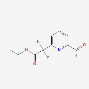 molecular formula C10H9F2NO3 B14776538 Ethyl 2,2-difluoro-2-(6-formylpyridin-2-yl)acetate 