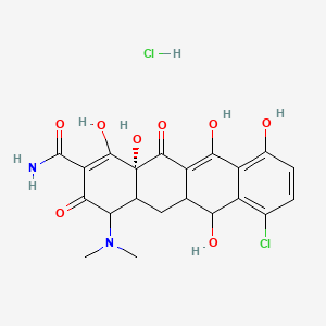 molecular formula C21H22Cl2N2O8 B14776545 (12aR)-7-chloro-4-(dimethylamino)-1,6,10,11,12a-pentahydroxy-3,12-dioxo-4a,5,5a,6-tetrahydro-4H-tetracene-2-carboxamide;hydrochloride 