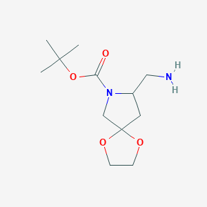 molecular formula C12H22N2O4 B14776629 Tert-butyl 8-(aminomethyl)-1,4-dioxa-7-azaspiro[4.4]nonane-7-carboxylate 