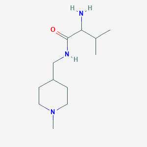 molecular formula C12H25N3O B14776645 2-amino-3-methyl-N-[(1-methylpiperidin-4-yl)methyl]butanamide 