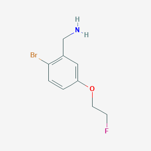 molecular formula C9H11BrFNO B14776664 (2-Bromo-5-(2-fluoroethoxy)phenyl)methanamine 
