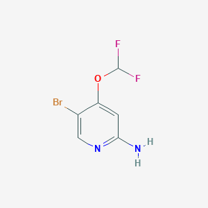 molecular formula C6H5BrF2N2O B14776677 5-Bromo-4-(difluoromethoxy)pyridin-2-amine 