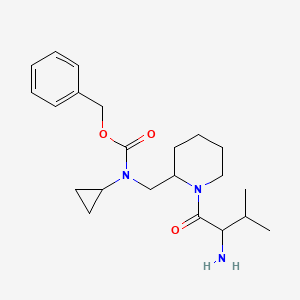 molecular formula C22H33N3O3 B14776741 benzyl N-[[1-(2-amino-3-methylbutanoyl)piperidin-2-yl]methyl]-N-cyclopropylcarbamate 
