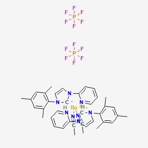 molecular formula C38H42F12N8P2Ru B14776828 acetonitrile;ruthenium(4+);2-[3-(2,4,6-trimethylphenyl)-2H-imidazol-2-id-1-yl]pyridine;dihexafluorophosphate 