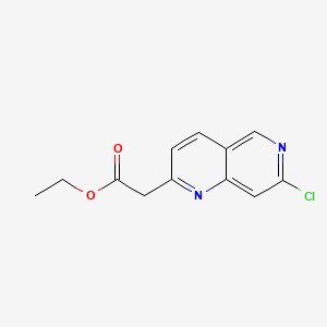 molecular formula C12H11ClN2O2 B14776875 Ethyl 2-(7-chloro-1,6-naphthyridin-2-yl)acetate 
