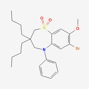 molecular formula C24H32BrNO3S B14776883 1,1-Dioxo-3,3-dibutyl-5-phenyl-7-bromo-8-methoxy-2,3,4,5-tetrahydro-1,5-benzothiazepine 
