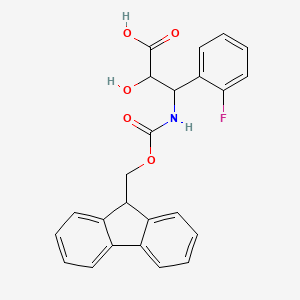 molecular formula C24H20FNO5 B14776905 3-(9H-fluoren-9-ylmethoxycarbonylamino)-3-(2-fluorophenyl)-2-hydroxypropanoic acid 