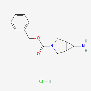 molecular formula C13H17ClN2O2 B14776935 Benzyl 6-amino-3-azabicyclo[3.1.0]hexane-3-carboxylate;hydrochloride 