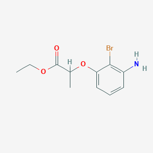 molecular formula C11H14BrNO3 B14776986 Ethyl 2-(3-amino-2-bromophenoxy)propanoate 