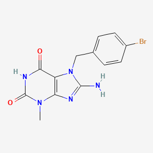 molecular formula C13H12BrN5O2 B14777004 8-Amino-7-(4-bromobenzyl)-3-methyl-1H-purine-2,6(3H,7H)-dione 