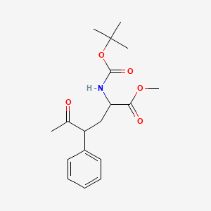molecular formula C18H25NO5 B14777011 Methyl 2-((tert-butoxycarbonyl)amino)-5-oxo-4-phenylhexanoate 