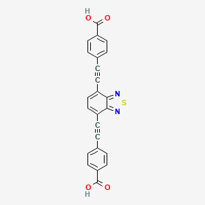 molecular formula C24H12N2O4S B14777040 4-[2-[4-[2-(4-Carboxyphenyl)ethynyl]-2,1,3-benzothiadiazol-7-yl]ethynyl]benzoic acid 