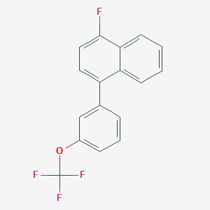 molecular formula C17H10F4O B14777079 1-Fluoro-4-(3-(trifluoromethoxy)phenyl)naphthalene 