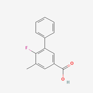 molecular formula C14H11FO2 B14777083 6-Fluoro-5-methyl-[1,1'-biphenyl]-3-carboxylic acid 