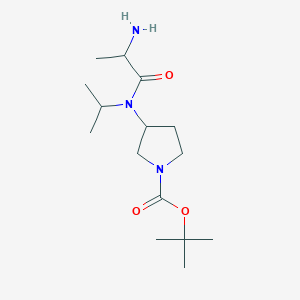 molecular formula C15H29N3O3 B14777123 Tert-butyl 3-[2-aminopropanoyl(propan-2-yl)amino]pyrrolidine-1-carboxylate 