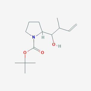 molecular formula C14H25NO3 B14777182 Tert-butyl 2-(1-hydroxy-2-methylbut-3-enyl)pyrrolidine-1-carboxylate 