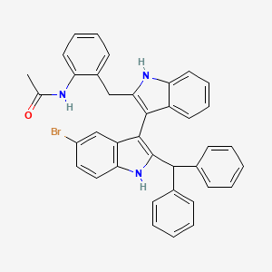 molecular formula C38H30BrN3O B14777361 N-(2-((2'-Benzhydryl-5'-bromo-1H,1'H-[3,3'-biindol]-2-yl)methyl)phenyl)acetamide 