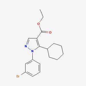 molecular formula C18H21BrN2O2 B14777391 Ethyl 1-(3-bromophenyl)-5-cyclohexyl-1H-pyrazole-4-carboxylate 