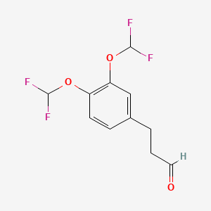 molecular formula C11H10F4O3 B14777492 (3,4-Bis(difluoromethoxy)phenyl)propanal 