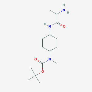 molecular formula C15H29N3O3 B14777512 tert-butyl N-[4-(2-aminopropanoylamino)cyclohexyl]-N-methylcarbamate 
