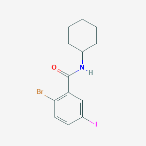 molecular formula C13H15BrINO B14777655 2-Bromo-N-cyclohexyl-5-iodobenzamide 