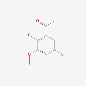 molecular formula C9H8ClFO2 B14777785 1-(5-Chloro-2-fluoro-3-methoxyphenyl)ethanone 