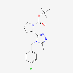 molecular formula C19H25ClN4O2 B14777878 Tert-butyl 2-[4-[(4-chlorophenyl)methyl]-5-methyl-1,2,4-triazol-3-yl]pyrrolidine-1-carboxylate 