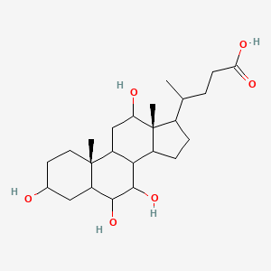 molecular formula C24H40O6 B14778059 4-[(10R,13R)-3,6,7,12-tetrahydroxy-10,13-dimethyl-2,3,4,5,6,7,8,9,11,12,14,15,16,17-tetradecahydro-1H-cyclopenta[a]phenanthren-17-yl]pentanoic acid 