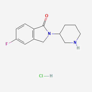 molecular formula C13H16ClFN2O B14778171 5-fluoro-2-piperidin-3-yl-3H-isoindol-1-one;hydrochloride 
