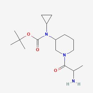 molecular formula C16H29N3O3 B14778252 tert-Butyl ((S)-1-((S)-2-aminopropanoyl)piperidin-3-yl)(cyclopropyl)carbamate 