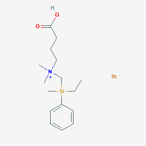 molecular formula C16H28BrNO2Si B147783 1-Propanaminium, 3-carboxy-N-((ethylmethylphenylsilyl)methyl)-N,N-dimethyl-, bromide CAS No. 128486-43-1