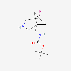 molecular formula C12H21FN2O2 B14778329 tert-butyl N-[(5-fluoro-3-azabicyclo[3.1.1]heptan-1-yl)methyl]carbamate 