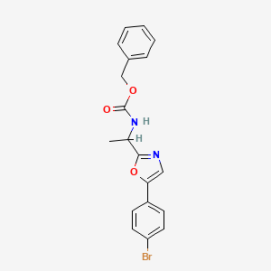 molecular formula C19H17BrN2O3 B14778384 benzyl N-[1-[5-(4-bromophenyl)-1,3-oxazol-2-yl]ethyl]carbamate 