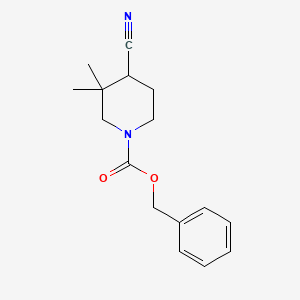 molecular formula C16H20N2O2 B14778398 Benzyl 4-cyano-3,3-dimethylpiperidine-1-carboxylate 