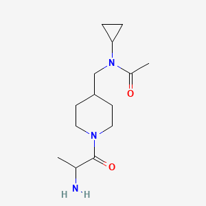 molecular formula C14H25N3O2 B14778415 N-[[1-(2-aminopropanoyl)piperidin-4-yl]methyl]-N-cyclopropylacetamide 