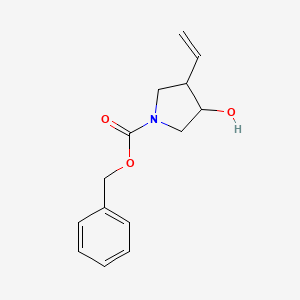 molecular formula C14H17NO3 B14778477 Benzyl 3-hydroxy-4-vinylpyrrolidine-1-carboxylate 