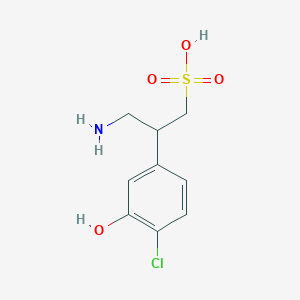 molecular formula C9H12ClNO4S B147785 3-Amino-2-(4-chloro-3-hydroxyphenyl)propane-1-sulfonic acid CAS No. 137232-06-5
