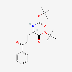molecular formula C20H29NO5 B14778517 tert-Butyl (r)-2-((tert-butoxycarbonyl)amino)-5-oxo-5-phenylpentanoate 