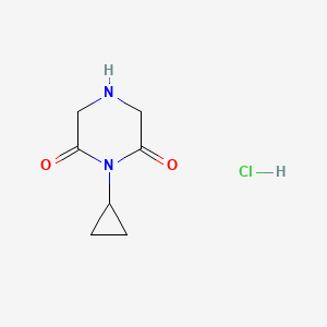 molecular formula C7H11ClN2O2 B1477854 1-Cyclopropylpiperazine-2,6-dione hydrochloride CAS No. 1422343-99-4