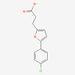 molecular formula C13H10ClO3- B14778569 3-[5-(4-Chlorophenyl)-2-furanyl]propanoate 