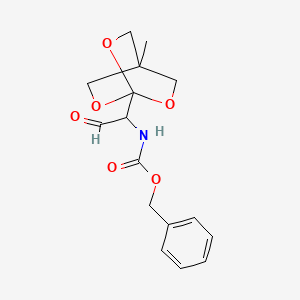 molecular formula C16H19NO6 B14778627 benzyl N-[1-(4-methyl-2,6,7-trioxabicyclo[2.2.2]octan-1-yl)-2-oxoethyl]carbamate 